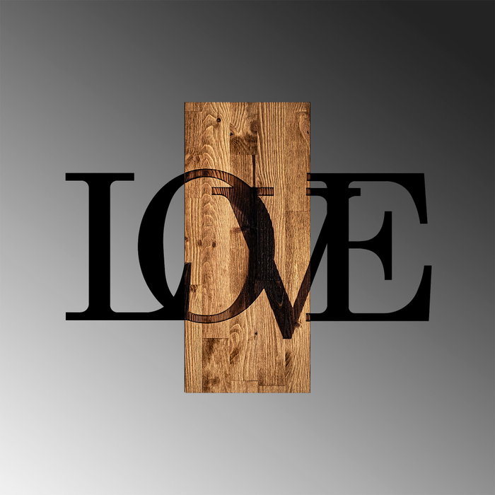 Wallity MA-303 Accesorio decorativo de pared de madera y metal Nogal y Negro